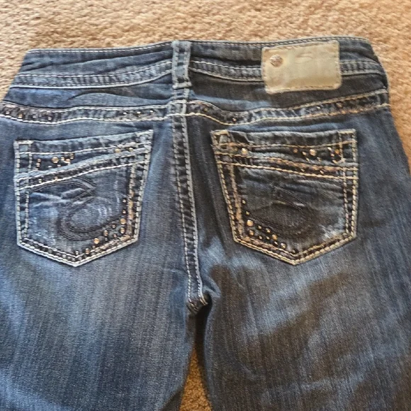 Aiko Distressed Boot Cut Jeans in Blue - Picture 8 of 8